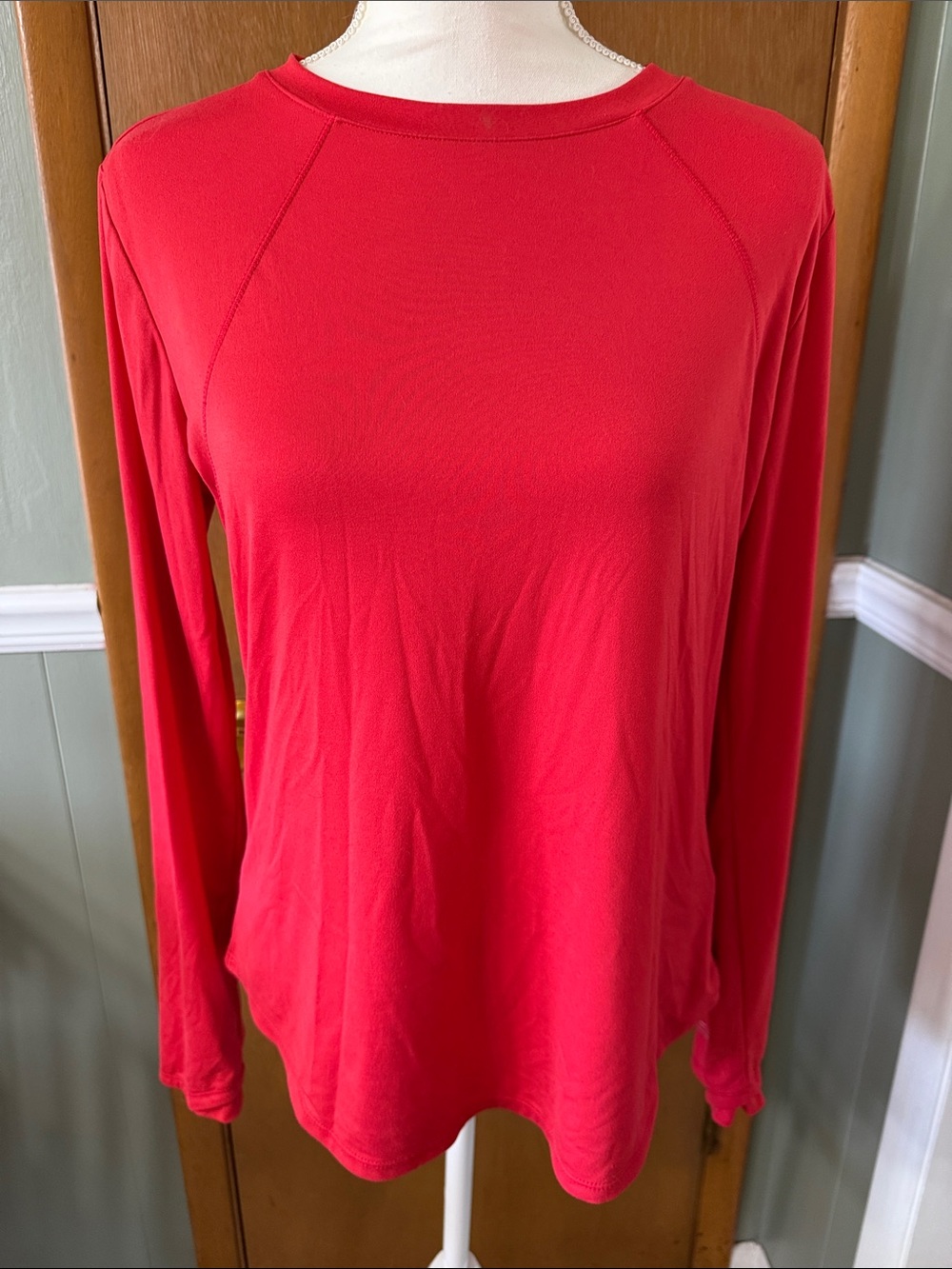 Spyder Women's Active Long-Sleeve Crewneck Top in Red Size L